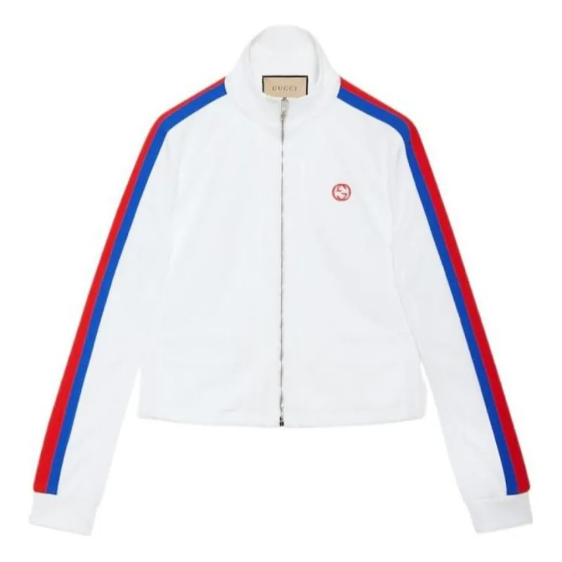 (WMNS) Gucci Technical Jersey Zip Jacket With Web 'Off White' 773012-XJF7L-9799 sold by KicksCrew