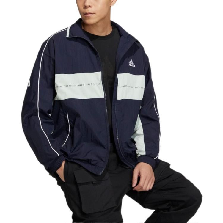 Adidas Oversized Fit Woven Jackets 'Navy White' IA9428 sold by KicksCrew product image thumbnail 3