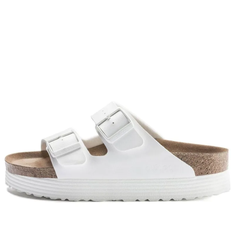 Birkenstock Arizona Platform Vegan Birko-Flor Narrow Fit Sandals 'White' 1018581 sold by KicksCrew