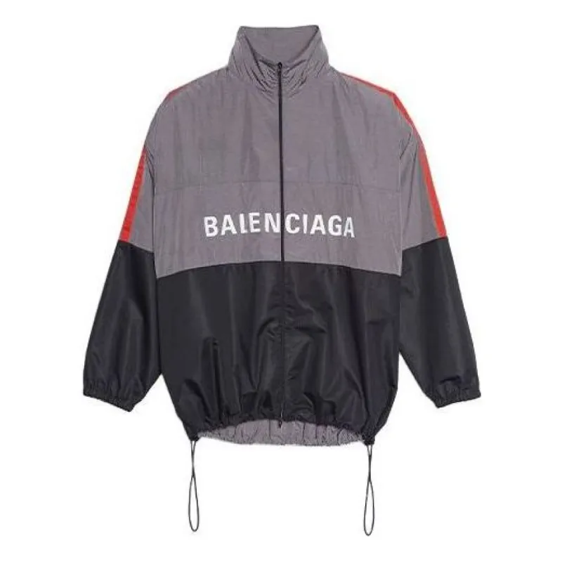 Balenciaga Two-Tone Logo-Print Shell Jacket 'Grey' 534317TDO051408 sold by KicksCrew