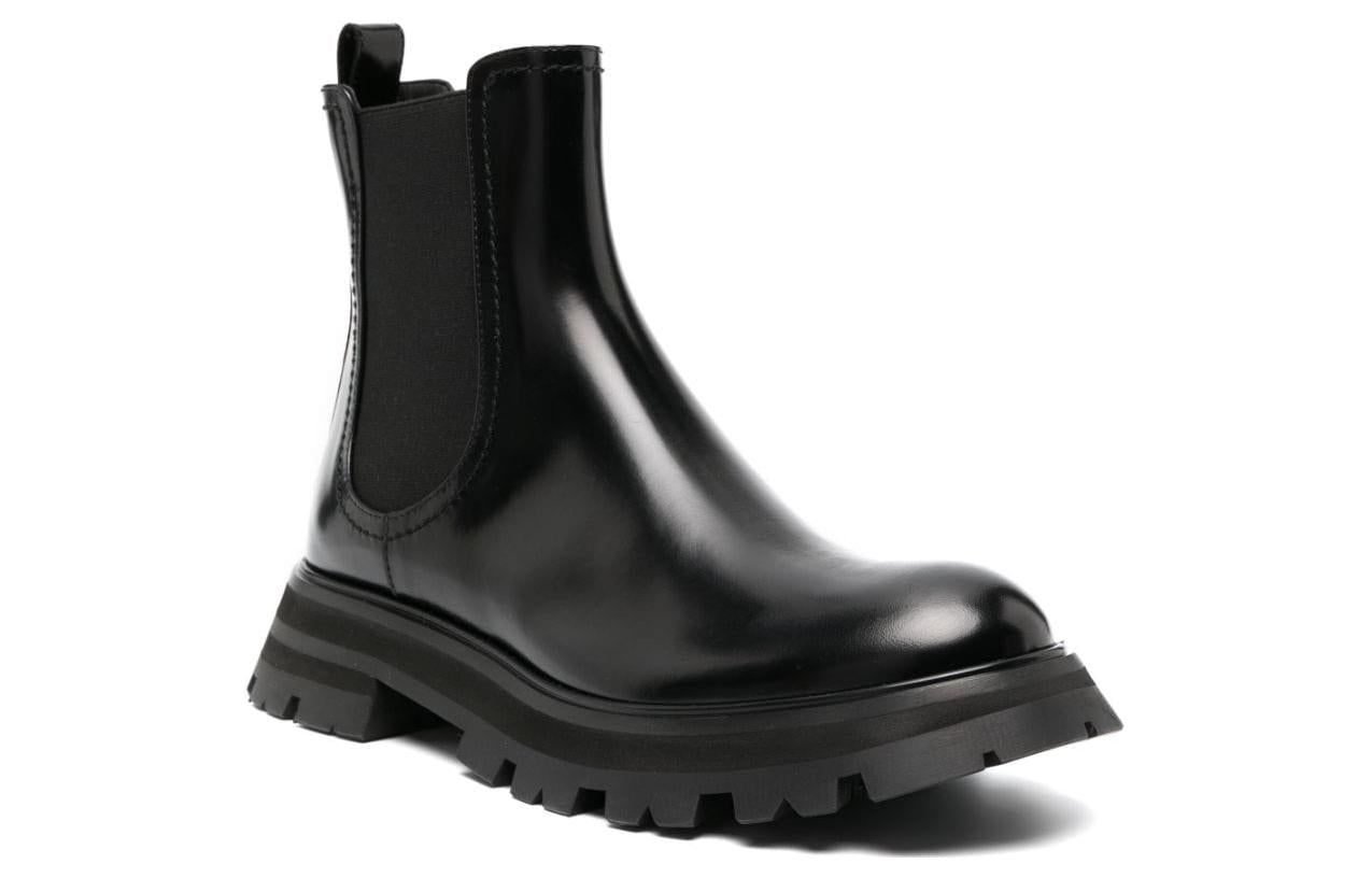 (WMNS) Alexander McQueen Wander Chelsea Leather Boots 'Black' 757487WIDU1 sold by KicksCrew product image thumbnail 2