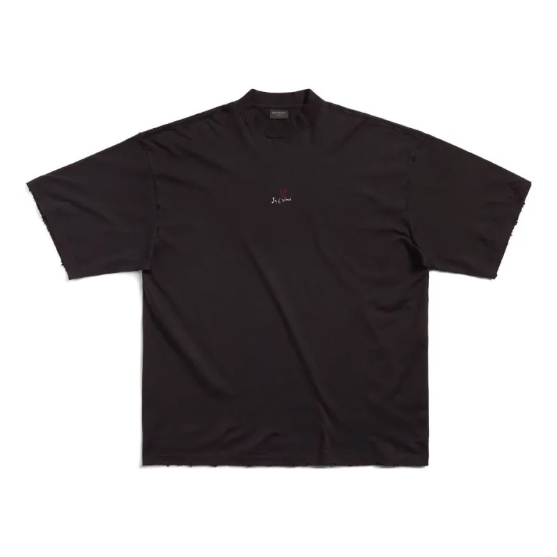 Balenciaga Je t'aime T-shirt Large Fit 'Black' 744439TOVM79070 sold by KicksCrew