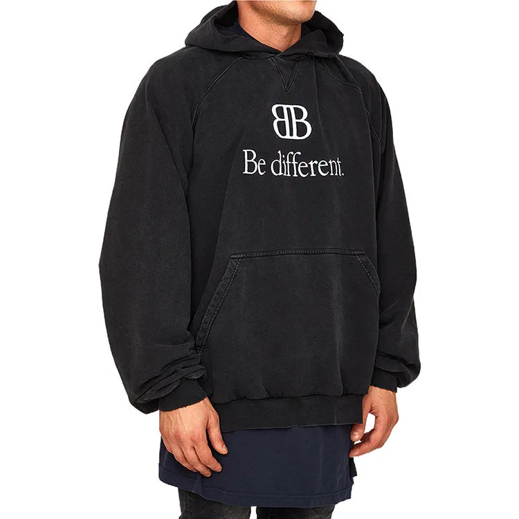 Balenciaga BB Be Different Popover Hoodie 'Black White' 720406TNVB41070 sold by KicksCrew product image thumbnail 4