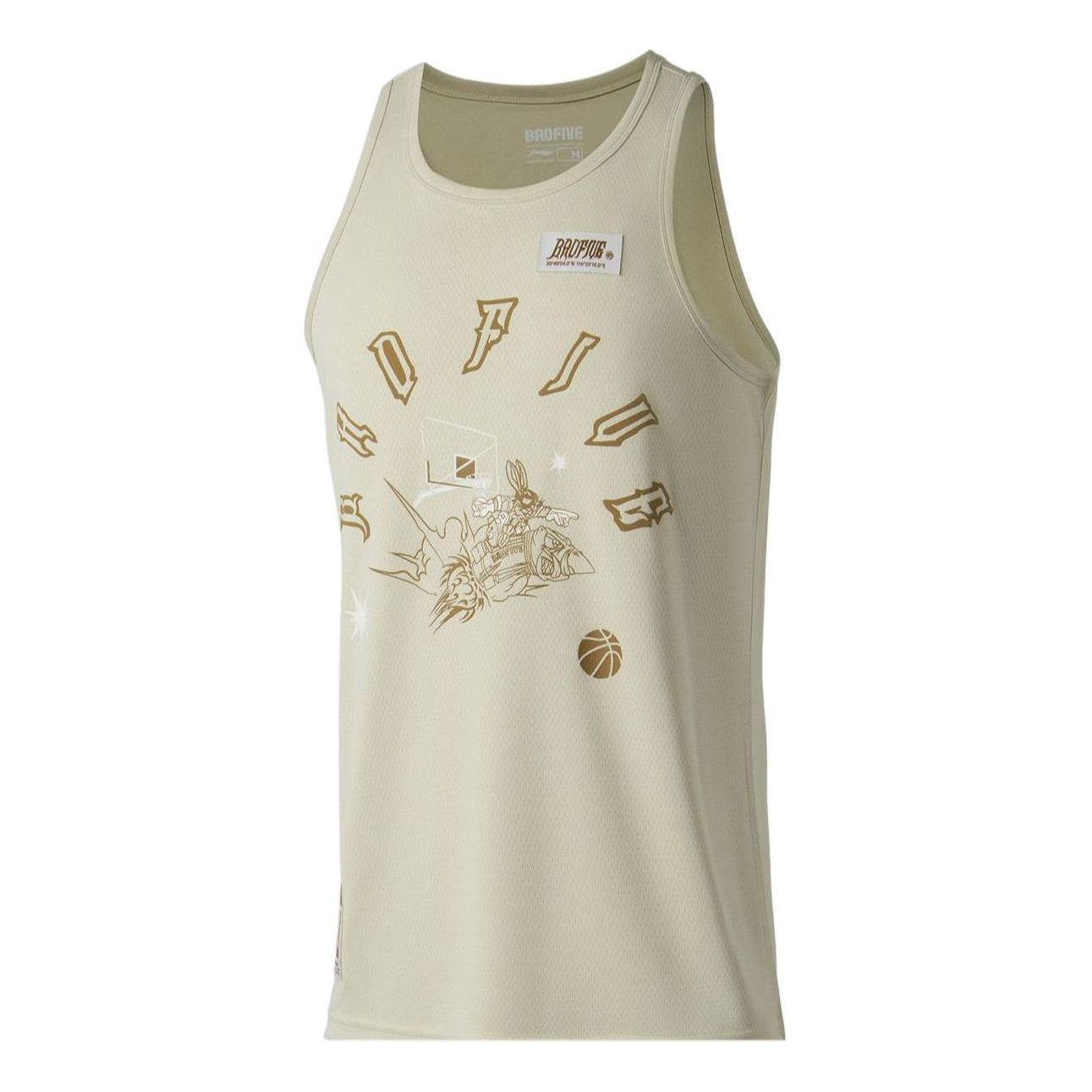 Li-Ning BadFive Cartoon Graphic Basketball Jersey 'Light Brown' AAYT009-2 sold by KicksCrew