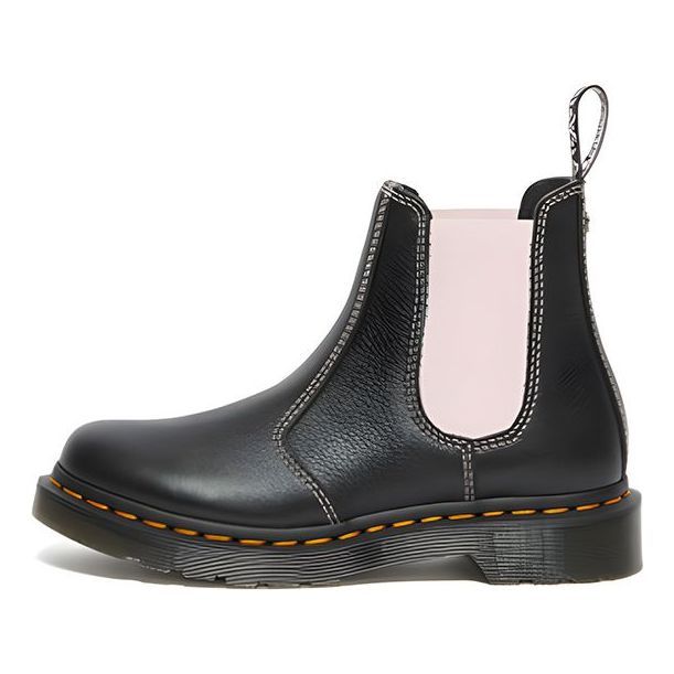(WMNS) Dr. Martens 2976 Contrast Leather Chelsea Boots 'Black Pink' 27275001 sold by KicksCrew