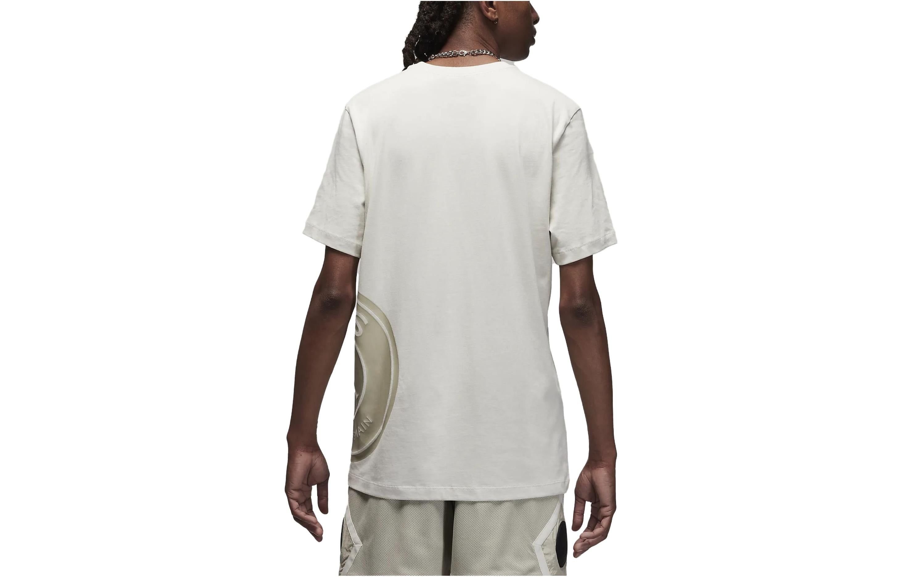 Air Jordan x Paris Saint-Germain Logo T-Shirt 'Light Bone' DZ2917-072 sold by KicksCrew product image thumbnail 3