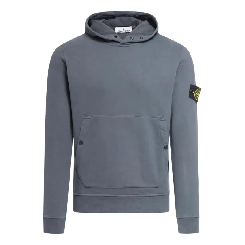 STONE ISLAND Logo Patch Ribbed Hoodie 'Grey' 791561720-V0062 sold by KicksCrew