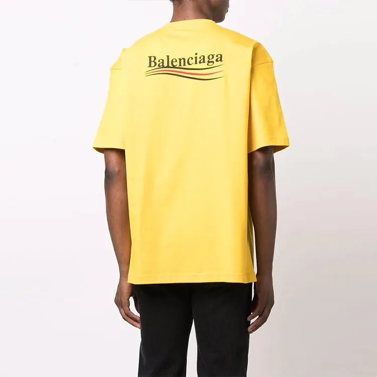 Balenciaga Political Campaign T-Shirt Large Fit 'Yellow' 641655TKVJ17442 sold by KicksCrew product image thumbnail 4