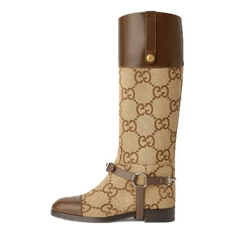 (WMNS) Gucci Knee-high Boot With Harness 'Brown' 674673-UKO50-2597 sold by KicksCrew