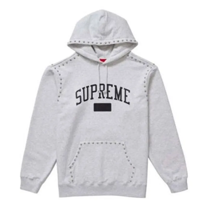 Supreme Studded Hooded Sweatshirt (FW18) 'Ash Grey' SUP-FW18-590 sold by KicksCrew