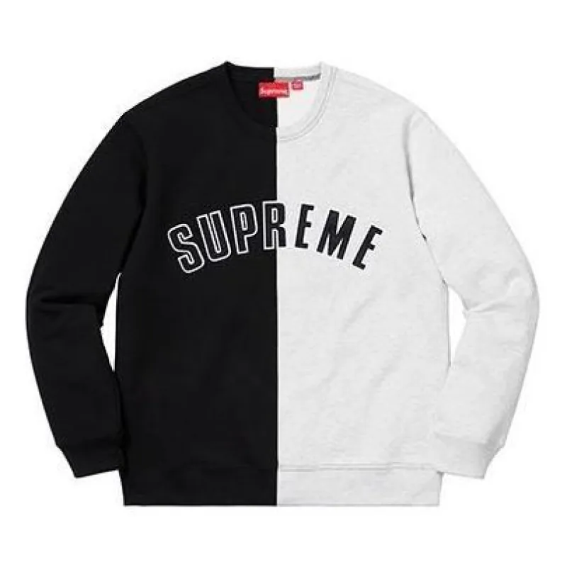 Supreme FW18 Split Crewneck Sweatshirt 'Black' SUP-FW18-132 sold by KicksCrew