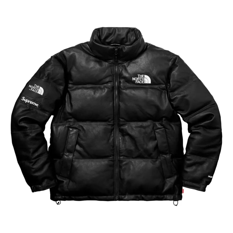 Supreme FW17 X The North Face Leather Nuptse Jacket 'Black' SUP-FW17-617 sold by KicksCrew