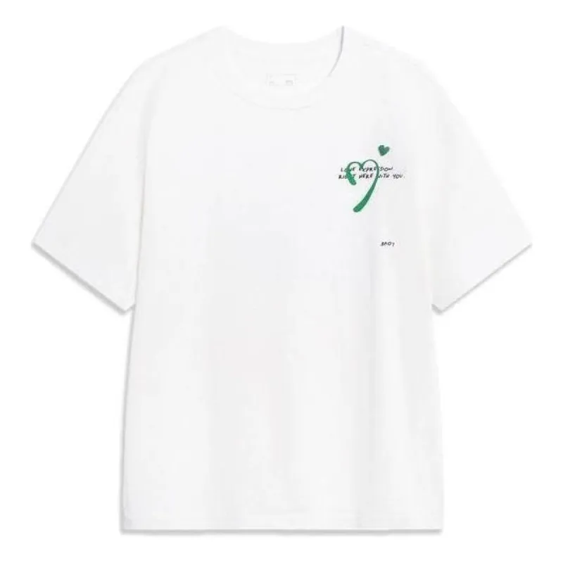 Li-Ning Heart Graphic T-shirt 'White' AHST627-1 sold by KicksCrew