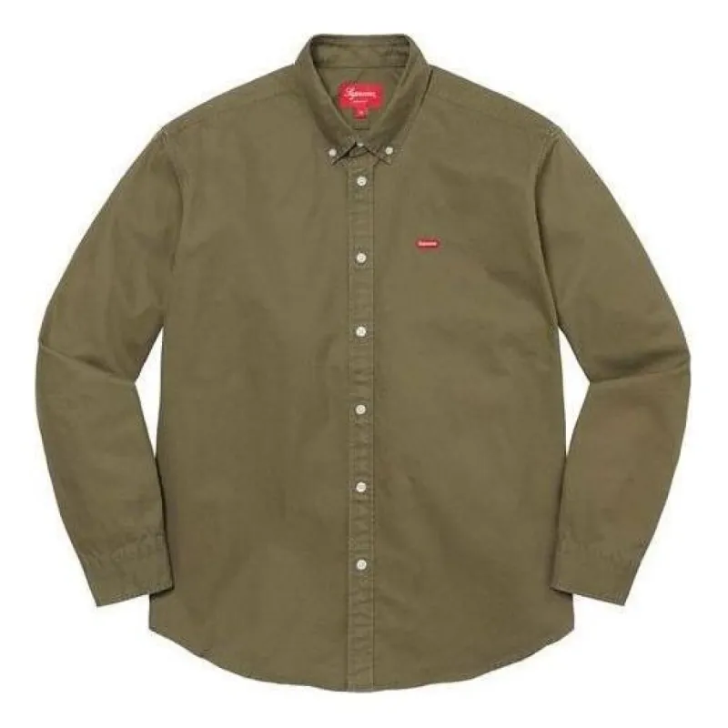 Supreme Small Box Twill Shirt 'Olive Green' SUP-FW21-105 sold by KicksCrew