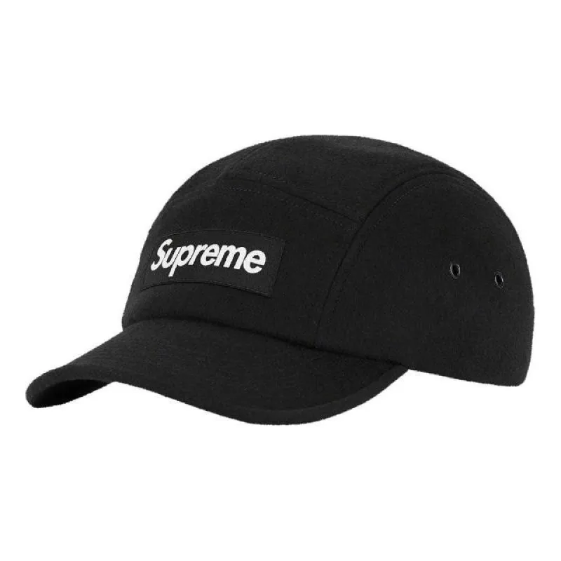 Supreme Wool Camp Cap 'Black White' SUP-FW21-086 sold by KicksCrew