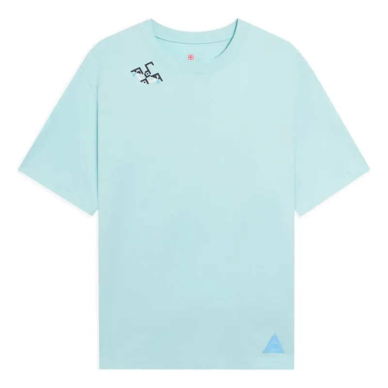 Li-Ning Geometry Graphic T-shirt 'Light Blue' AHSSB29-2 sold by KicksCrew