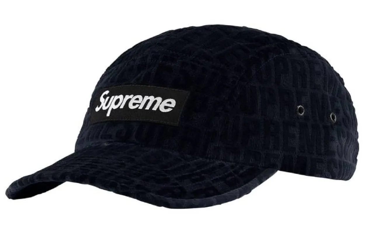Supreme Velvet Pattern Camp Cap 'Black White' SUP-FW21-037 sold by KicksCrew