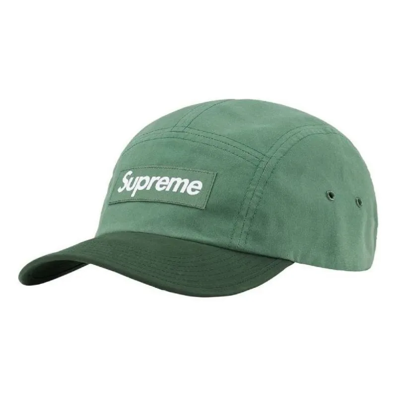 Supreme Waxed Cotton Camp Cap 'Green White' SUP-FW21-021 sold by KicksCrew