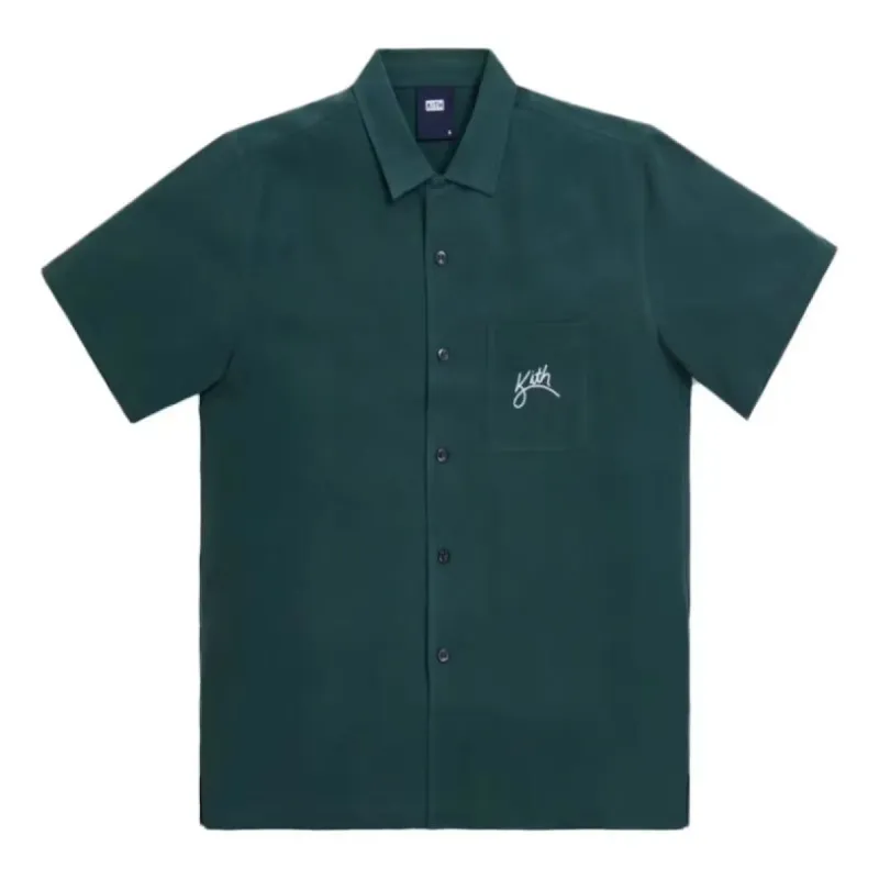 KITH Camp Collar Silk Cotton Shirt 'Scarab' KH3754-106 sold by KicksCrew