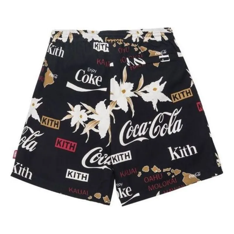 KITH x Coca-Cola Surf Board Print Hardaway Shorts 'Black Floral' KH-008 sold by KicksCrew