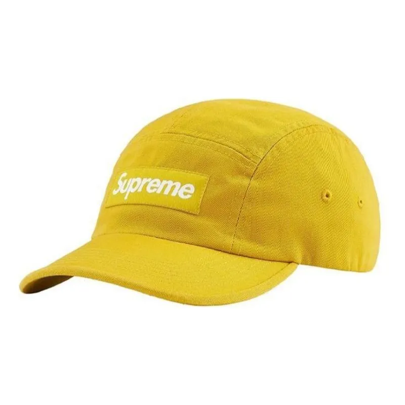 Supreme Washed Chino Twill Camp Cap 'Yellow White' SUP-FW21-000 sold by KicksCrew