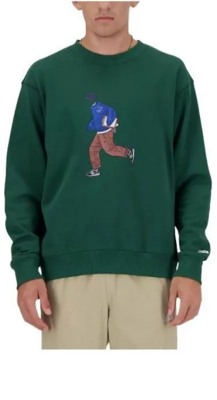 New Balance Athletics Sport Style Relaxed Crew 'Green' MT41538-NWG sold by KicksCrew