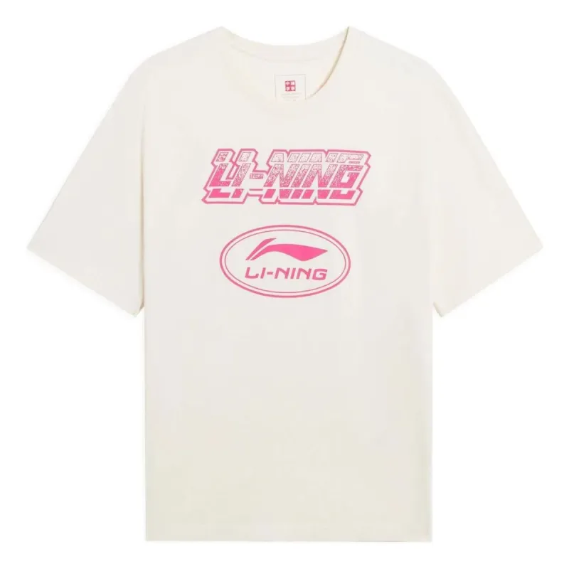 Li-Ning Graphic T-shirt 'Beige Pink' AHSS175-1 sold by KicksCrew