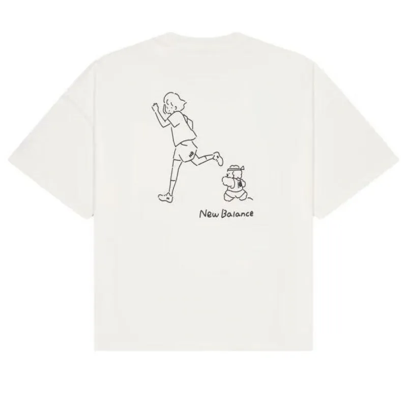 (WMNS) New Balance Running Graphic T-Shirt 'White' AWT42319-CIC made by New Balance