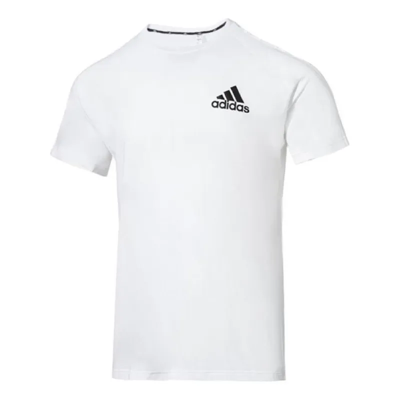 adidas AEROREADY Designed To Move Motion Sport Motion Logo Tee 'White Black' H28785 sold by KicksCrew
