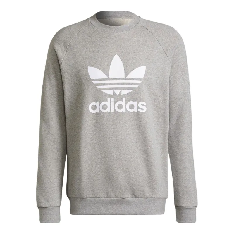 adidas original adicolor classics trefoil crewneck sweatshirt 'Medium Grey Heather White' H06650 sold by KicksCrew