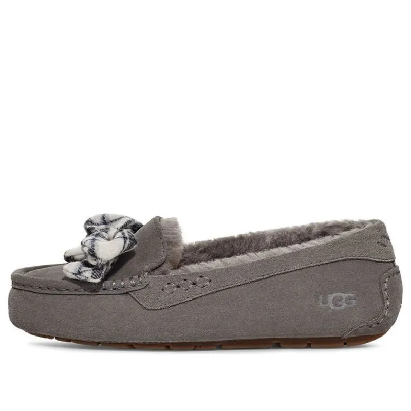 (WMNS) UGG ANSLEY Plaid Bow 'Charcoal' 1127850-CHRC sold by KicksCrew
