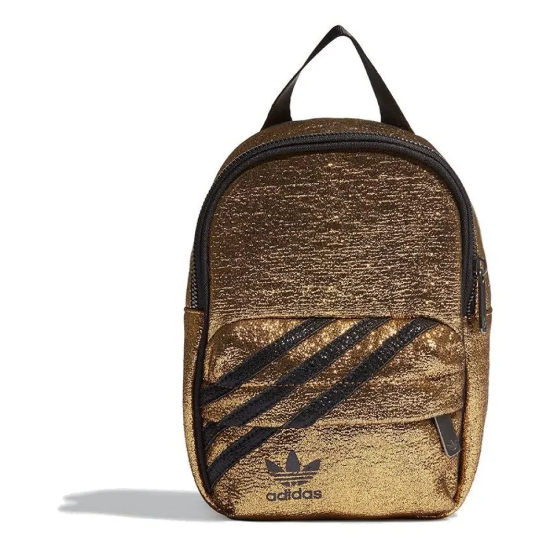 (WMNS) adidas originals Mini Backpack 'Gold Metallic Black' GN2150 sold by KicksCrew