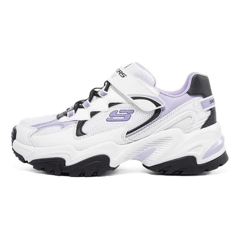 (GS) Skechers Sport Shoes 'White Black Purple' 302573L-WLV sold by KicksCrew