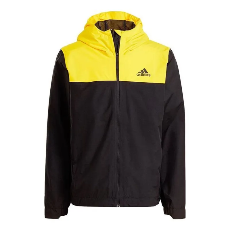 adidas Basic 3-Bandes Rain Ready Jacket 'Yellow Black' GM2165 sold by KicksCrew