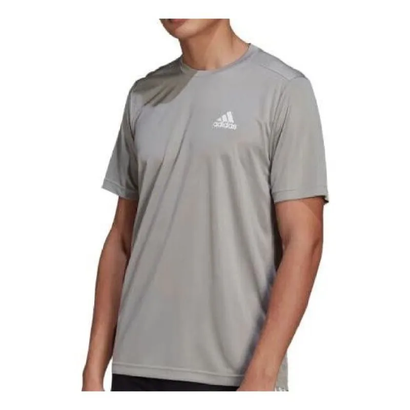 adidas AEROREADY Designed To Move Motion T-shirt 'Mgh Solid Grey White' GM2121 sold by KicksCrew