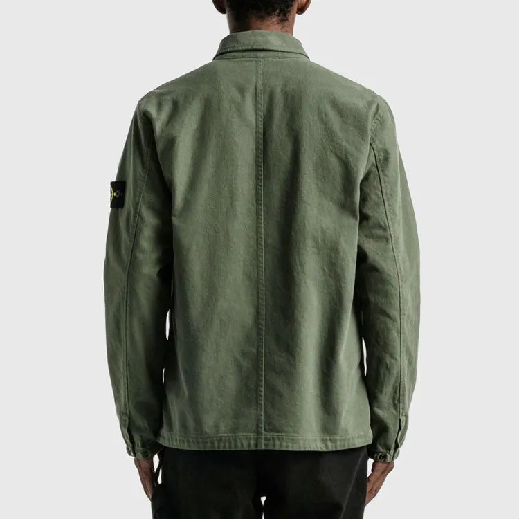 STONE ISLAND Garment Dyed Zip Shirt Overshirt 'Sage' 751510704-V0055 sold by KicksCrew product image thumbnail 2