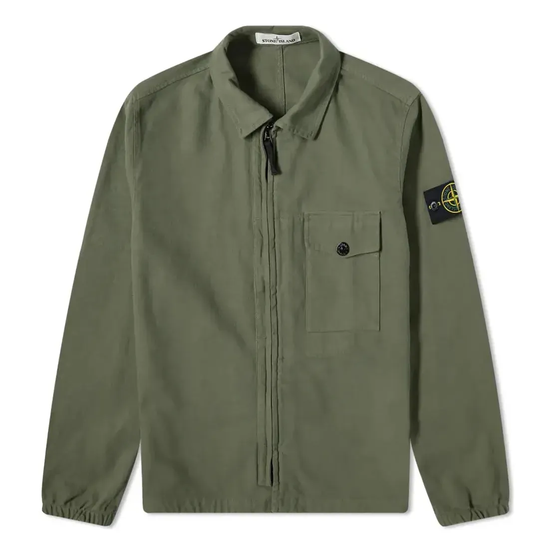 STONE ISLAND Garment Dyed Zip Shirt Overshirt 'Sage' 751510704-V0055 sold by KicksCrew