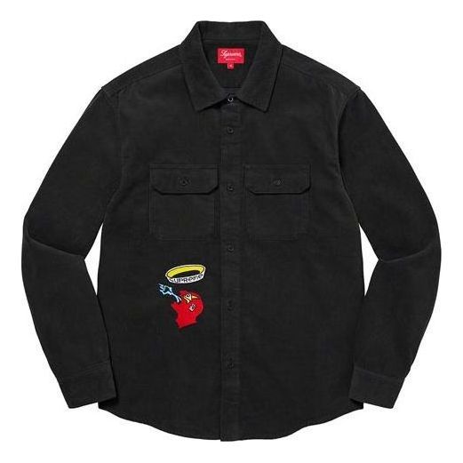 Supreme Gonz Corduroy Work Shirt 'Black Red Yellow' SUP-FW21-221 sold by KicksCrew