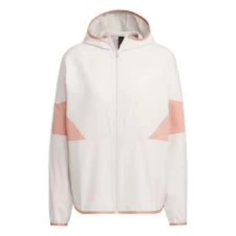 (WMNS) adidas Seasonal Sportswear Loose Fit Color Block Hooded Cross Jacket Asia Sizing 'White Pink' IM8704 sold by KicksCrew
