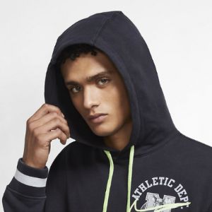 Nike Sportswear Club Fleece Pullover Hoodie 'Black White' DC3546-010 sold by KicksCrew