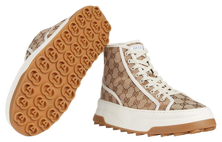 GUCCI Tennis 1977 High-Top Sneakers 'Tan White' 745999-20Q20-9745 sold by KicksCrew product image thumbnail 5