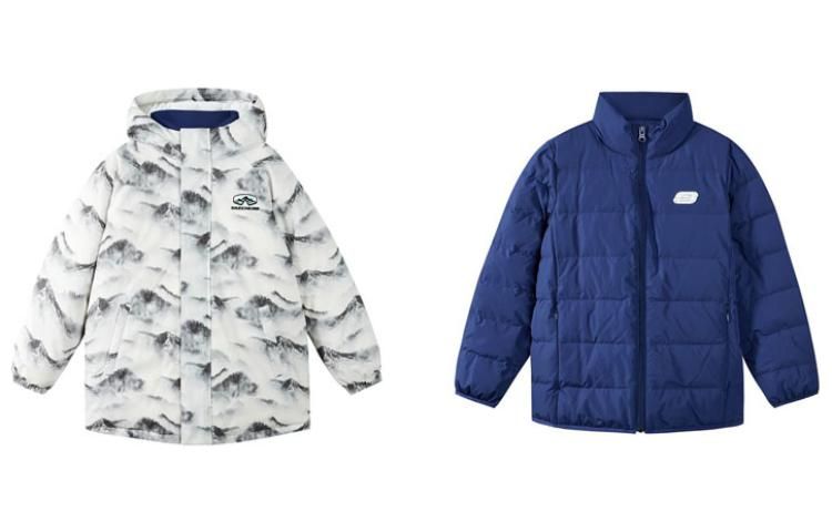 (GS) Skechers Full Print Mountain 3-In-1 Hooded Down Jacket 'White Blue' P422B047 sold by KicksCrew product image thumbnail 2