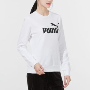 (WMNS) Puma Essential Logo Fleece Crew Neck Sweater 'White' 847678-02 sold by KicksCrew