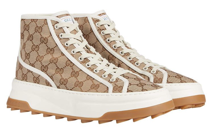 GUCCI Tennis 1977 High-Top Sneakers 'Tan White' 745999-20Q20-9745 sold by KicksCrew product image thumbnail 2
