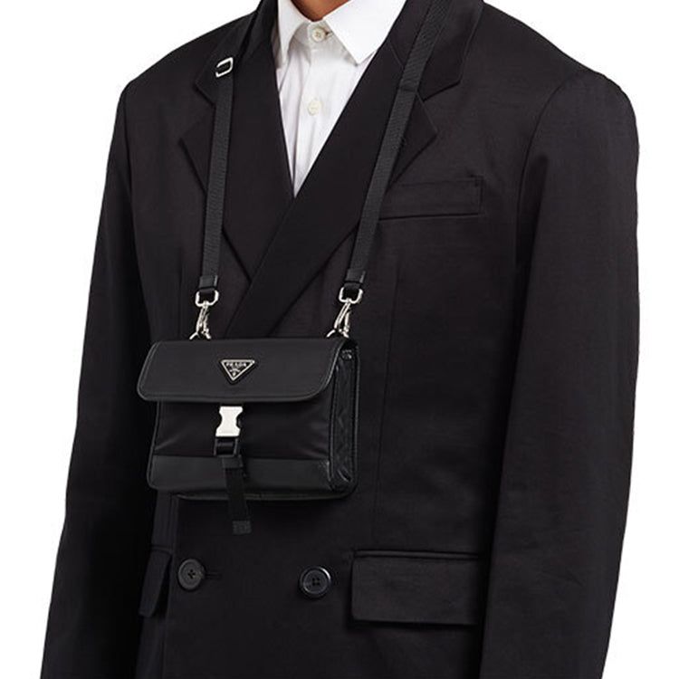 PRADA Saffiano logo-plaque smartphone holder 'Black' 2ZH108-2BBD-F0002 sold by KicksCrew product image thumbnail 4