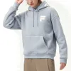 FILA FUSION Logo Printed Fleece Hoodie 'Grey White' T11U146201F-GY sold by KicksCrew