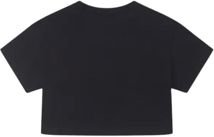 (WMNS) Converse Retro Chuck Cropped T-Shirt 'Black' 10026367-A02 sold by KicksCrew product image thumbnail 2