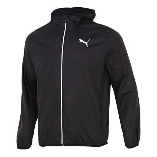 Puma Essentials Solid Windbreaker Jacket 'Black White' 588786-01 sold by KicksCrew