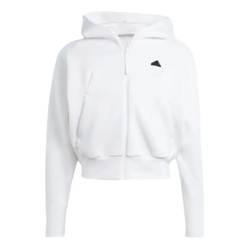 (WMNS) adidas Z.N.E. Full-Zip Hoodie 'White' IN5133 sold by KicksCrew