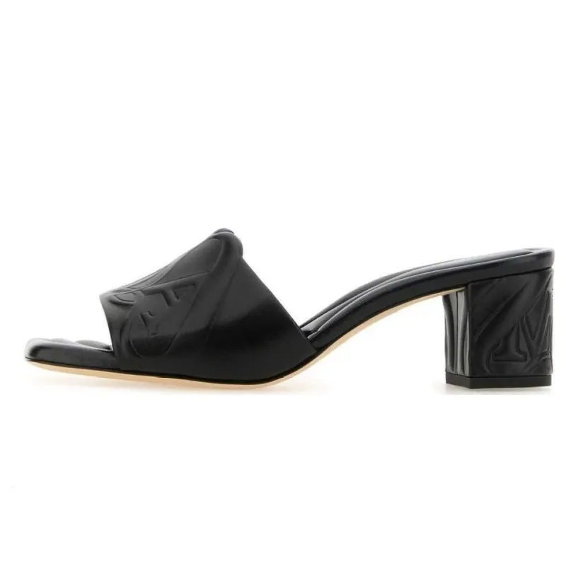 (WMNS) Alexander McQueen Leather Sandals 'Black' 780713WIEAD1000 sold by KicksCrew